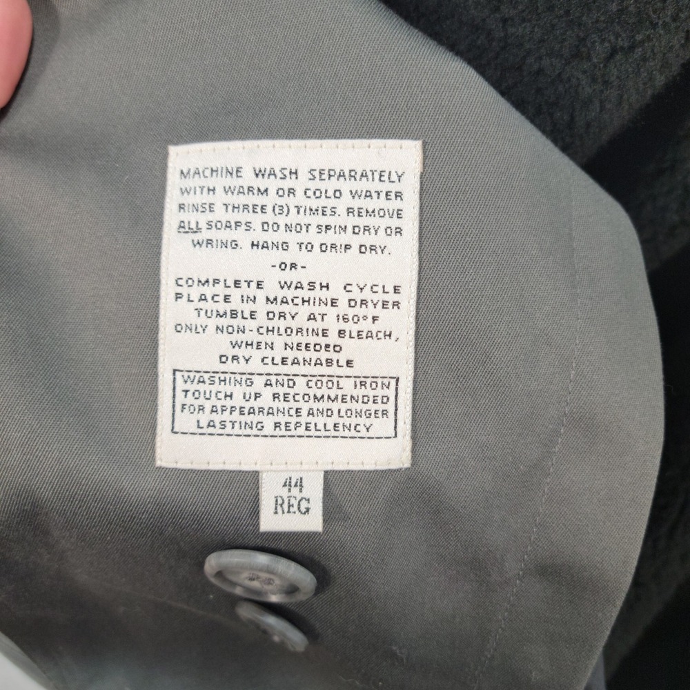 Vintage Towne London Fog Trench Coat Men 44 Gray Double Breasted Dark Academia - Picture 10 of 16